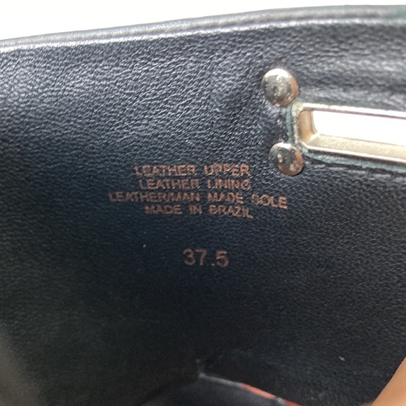 Theory Black Leather Sling Back Heeled Sandal - Picture 12 of 13